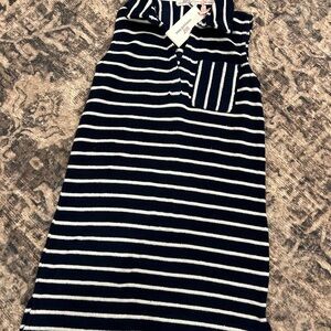 Vineyard Vines Navy and White Striped Polo